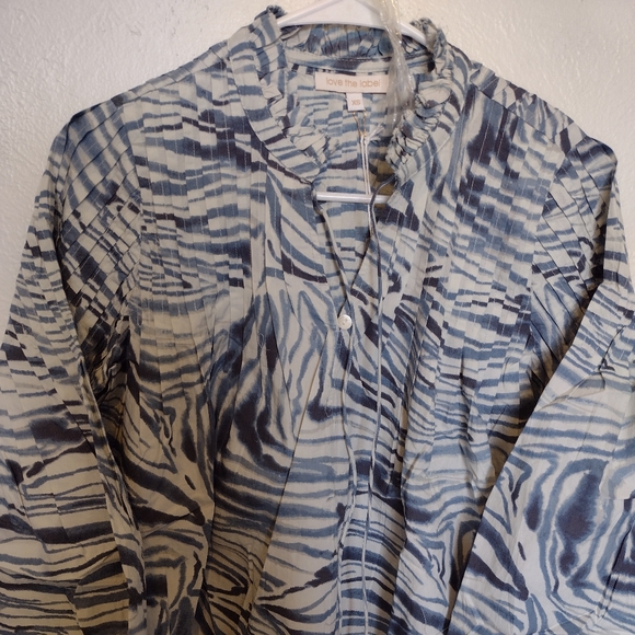 Love the Label Blue Patterned Women's Blouse - Picture 1 of 6